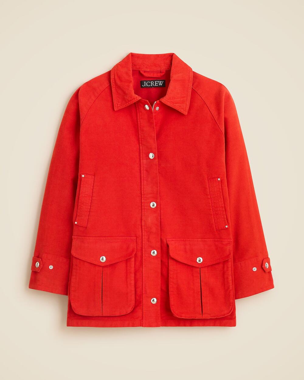 NWT J Crew Women's Broken-in Barn Jacket™ in Brushed Chino Red Size Small